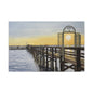 Boat Dock Sunrise Canvas Wall Art