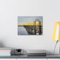 Boat Dock Sunrise Canvas Wall Art